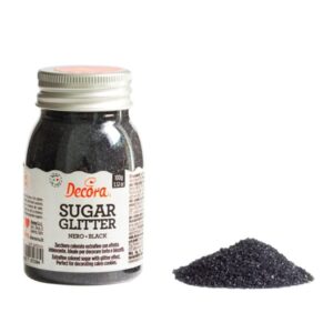Decora Glitter Suiker Zwart - 100 g