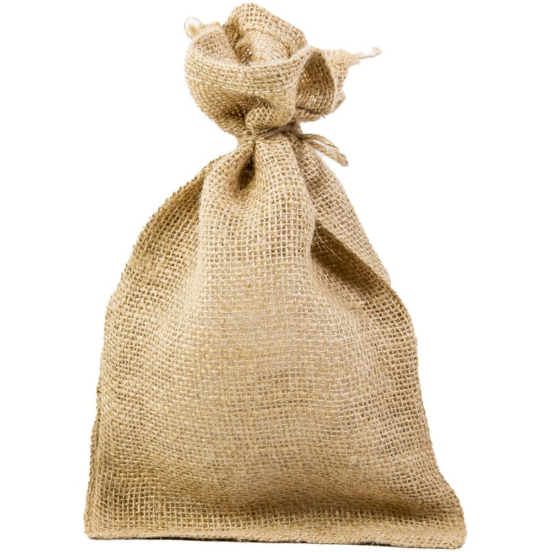 Jutezakje met koord 20x30