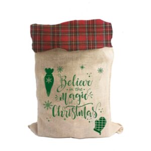 Kerstzak Linnen 20x30cm