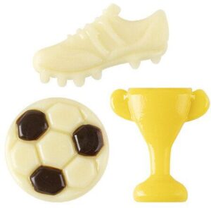 Voetbal chocolade Schildjes mix 12 stuks