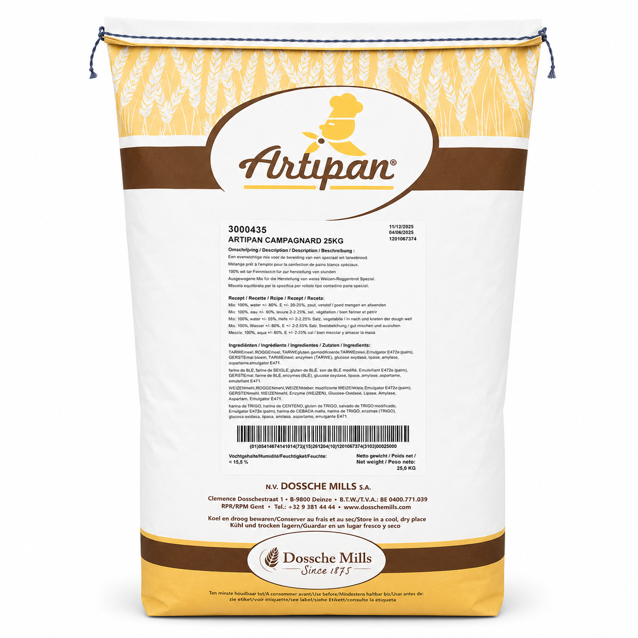 Dossche Mills Campagnard Broodmeel - 25 Kg