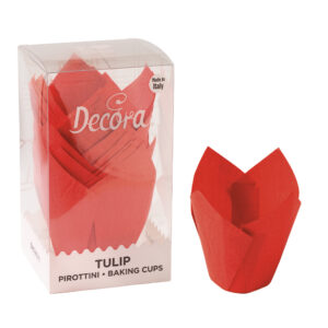 Muffin Vorm Tulp Rood 24st