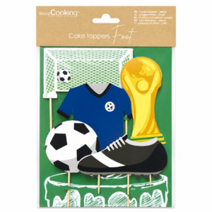 Cake Topper Voetbal 5 Stuks