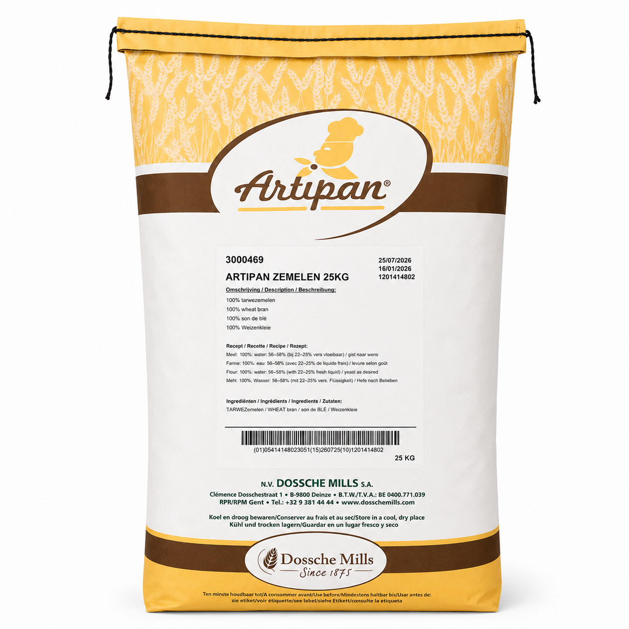 Dossche Mills Artipan Zemelen - 25 Kg